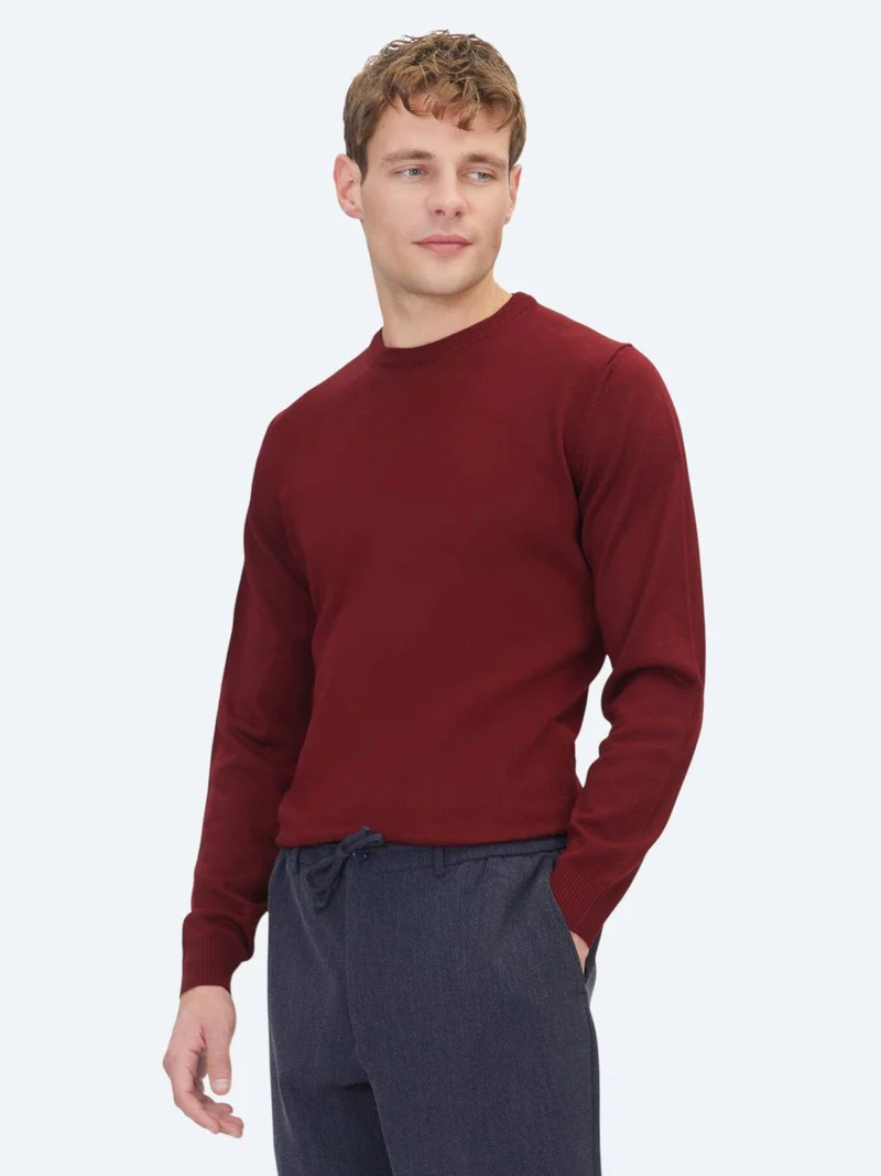 Kip Burgundy Knitwear Sweatshirt