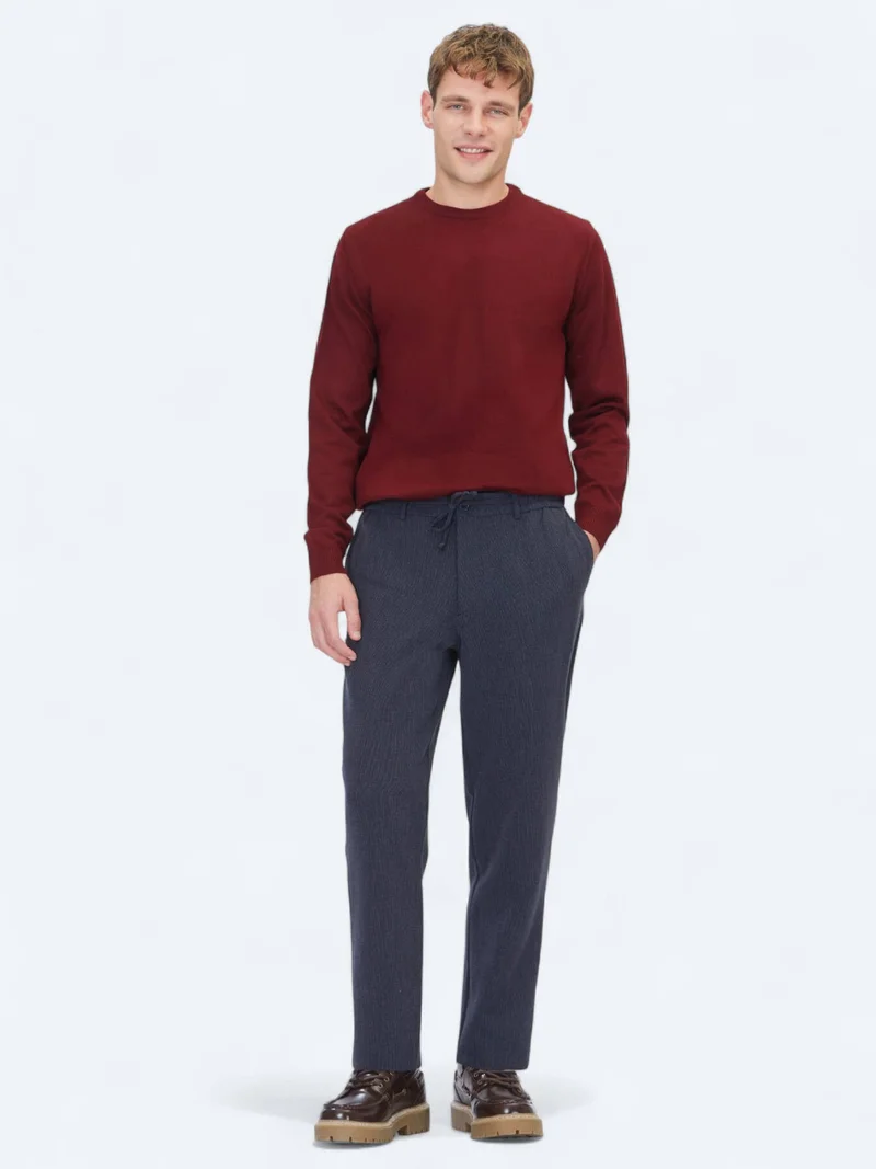 Kip Burgundy Knitwear Sweatshirt