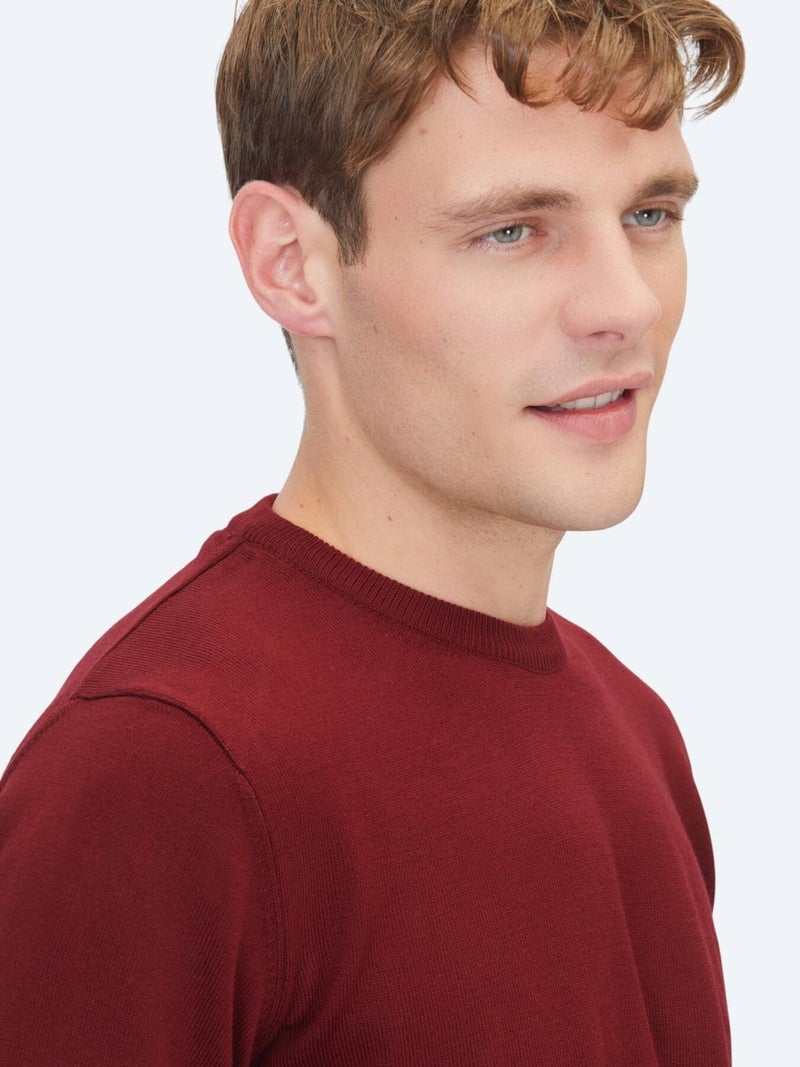 Kip Burgundy Knitwear Sweatshirt - Image 3