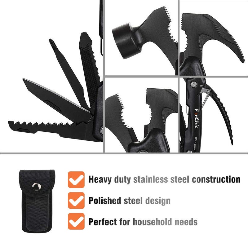 ForChic 12 in 1 Hammer Multitool, Father's Day Gifts for Dad, Mens Gifts for Him, Cool Gadgets for Men, Gifts for Men Who Have Everything, Birthday Gifts for Men, Dad, Grandpa, Husband, Boyfriend - Image 3