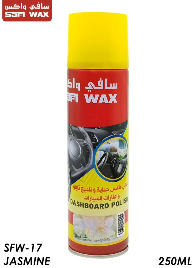 Safi Wax Dashboard Polish SFW-17 Jasmine 250ml – Interior Cleaner for Car Dashboard, Door Panels, Trim, Plastic and Rubber Surfaces – UV Protection, Dust Repellent, Shine Restorer, Easy Spray and Wipe, Quick Drying, Multi-Surface Use - Image 1