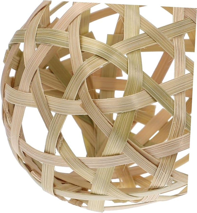 Bamboo Pendant Lamp Shade Set Woven Ceiling Light Cover Rustic Home Decor Bedroom Kitchen - Image 5