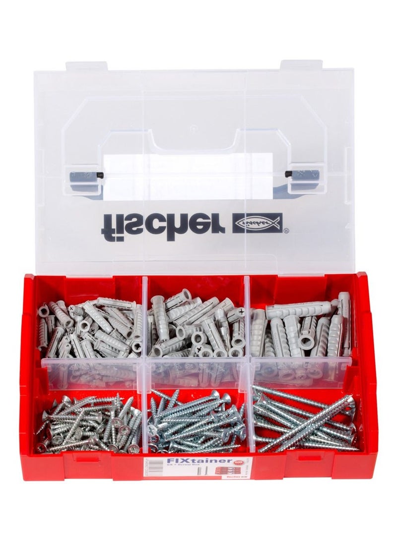 Fischer FIXTAINER - SX Plugs + Screws Various Sizes 210pcs