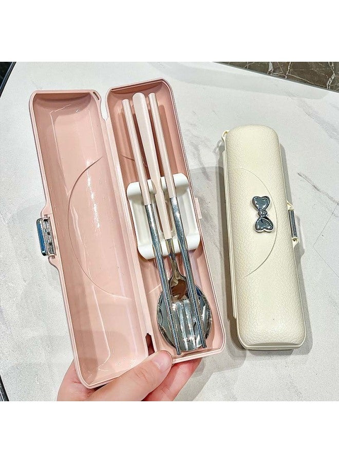 High-value Chopsticks Spoon Suit 304 Stainless Steel Portable Tableware Single Pack Special Box For One Student-Specifications:Default-Color:Green And Silver Three-piece Set + Green Box - Image 5