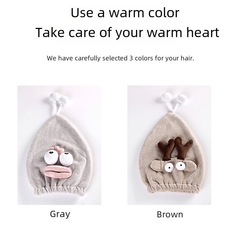 Dry Hair Cap New Moe Chicken Rice White 150D Silicone With Absorbent Coral Fleece Lining - Adorable Cartoon Princess Design Bath Cap for Kids Adults Pets - Image 4