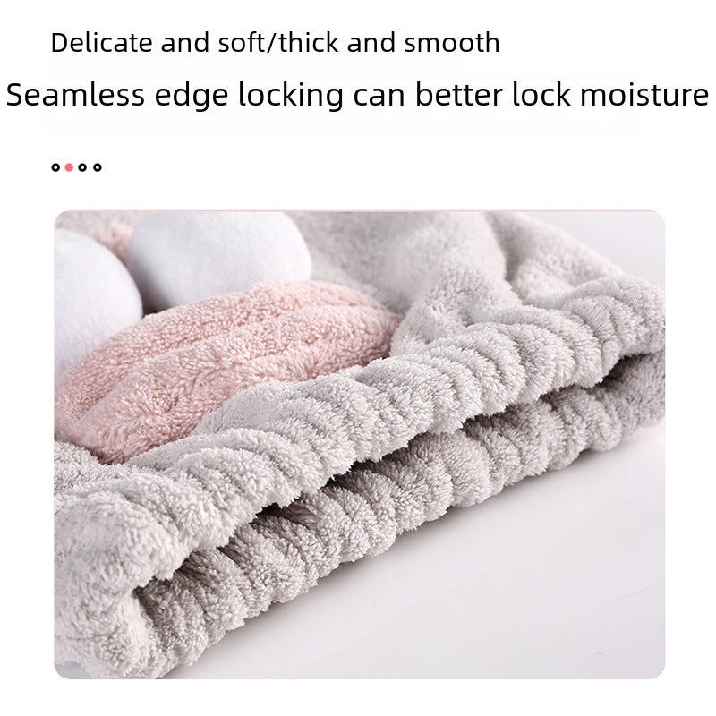 Dry Hair Cap New Moe Chicken Rice White 150D Silicone With Absorbent Coral Fleece Lining - Adorable Cartoon Princess Design Bath Cap for Kids Adults Pets - Image 5