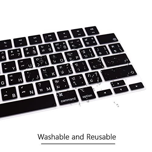 WYGCH Thai Language Keyboard Cover Silicone Protective Skin Keyboard Protector for MacBook 2026 Neo 13"(A18)& Air13.6 15"(M5-M2) & Pro14 16"(M5-M1) A3404 A3448 A3449 with Touch ID US Layout - Image 5