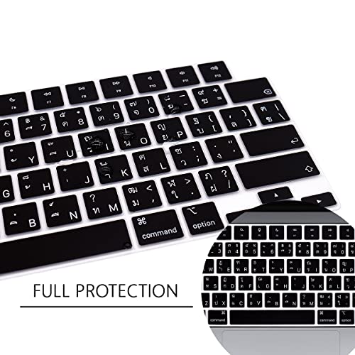 WYGCH Thai Language Keyboard Cover Silicone Protective Skin Keyboard Protector for MacBook 2026 Neo 13"(A18)& Air13.6 15"(M5-M2) & Pro14 16"(M5-M1) A3404 A3448 A3449 with Touch ID US Layout - Image 4