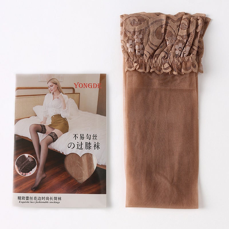 Over-the-knee socks non-slip stockings lace stockings thigh socks womens high stockings factory wholesale Yiwu Pink  - Image 2