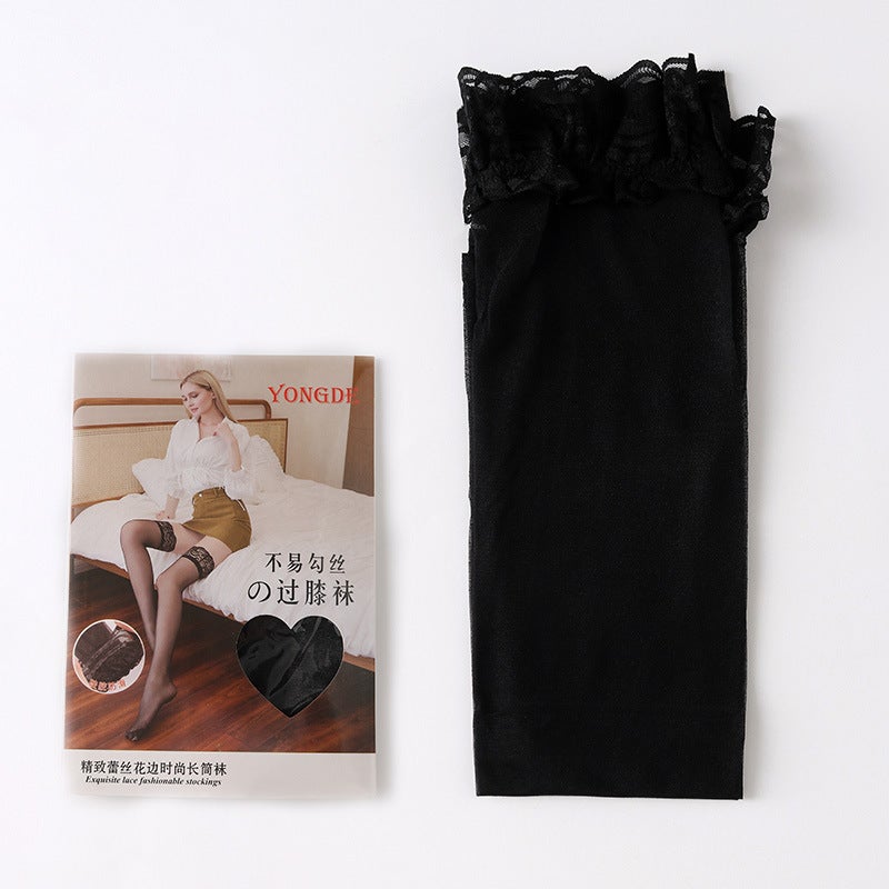 Over-the-knee socks non-slip stockings lace stockings thigh socks womens high stockings factory wholesale Yiwu Pink  - Image 5