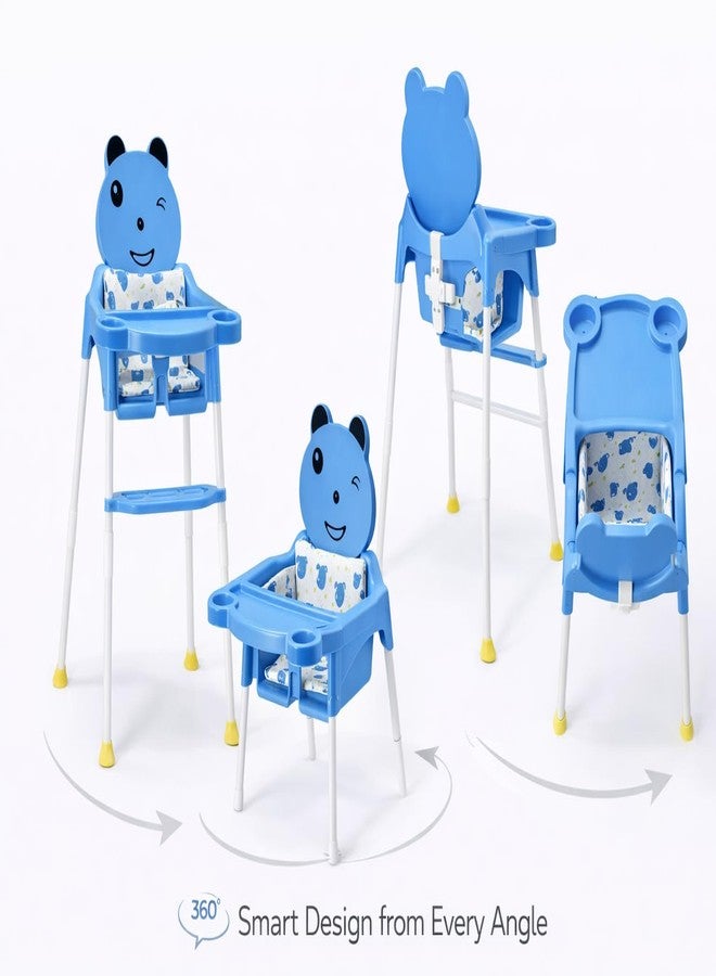 Maanit كرسي طعام للأطفال قابل للتحويل من مانيت مع مسند للقدمين، قابل للتحويل إلى كرسي مرتفع وكرسي منخفض، لإطعام الأطفال (أزرق) - Image 5