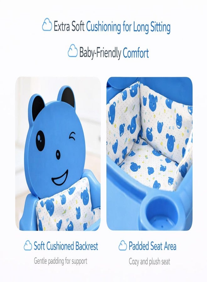 Maanit كرسي طعام للأطفال قابل للتحويل من مانيت مع مسند للقدمين، قابل للتحويل إلى كرسي مرتفع وكرسي منخفض، لإطعام الأطفال (أزرق) - Image 4