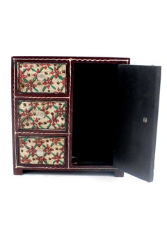Antique Museum HAND PAINTED WOODEN MINICABINET EMBSSNG 3 DRAWER 11x21.5x23CM-HT771  - Image 3