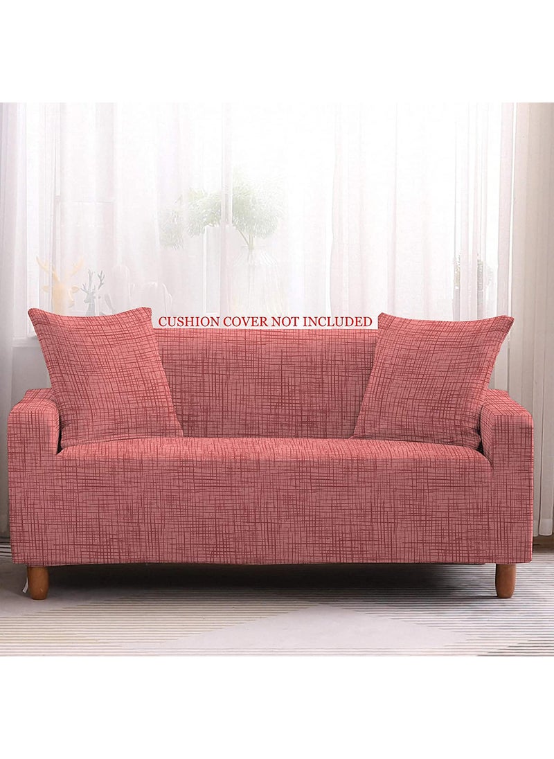 HOUSE OF QUIRK - House of Quirk Modern Polyester Universal Flexible/Stretchable Triple Seater Sofa Cover/Sofa Slipcover for Couch (Pink, 185-230cm) - Image 1