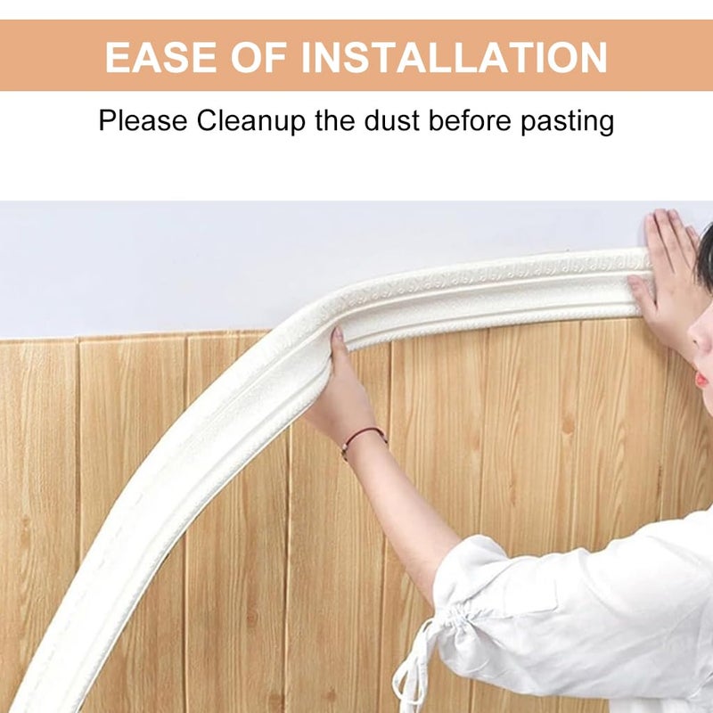 HASTHIP ® شريط فوم ثلاثي الأبعاد ذاتي اللصق، حدود ورق جدران تاج ذاتي اللصق للمنزل والفندق، 2.3 م × 7.8 سم - Image 4