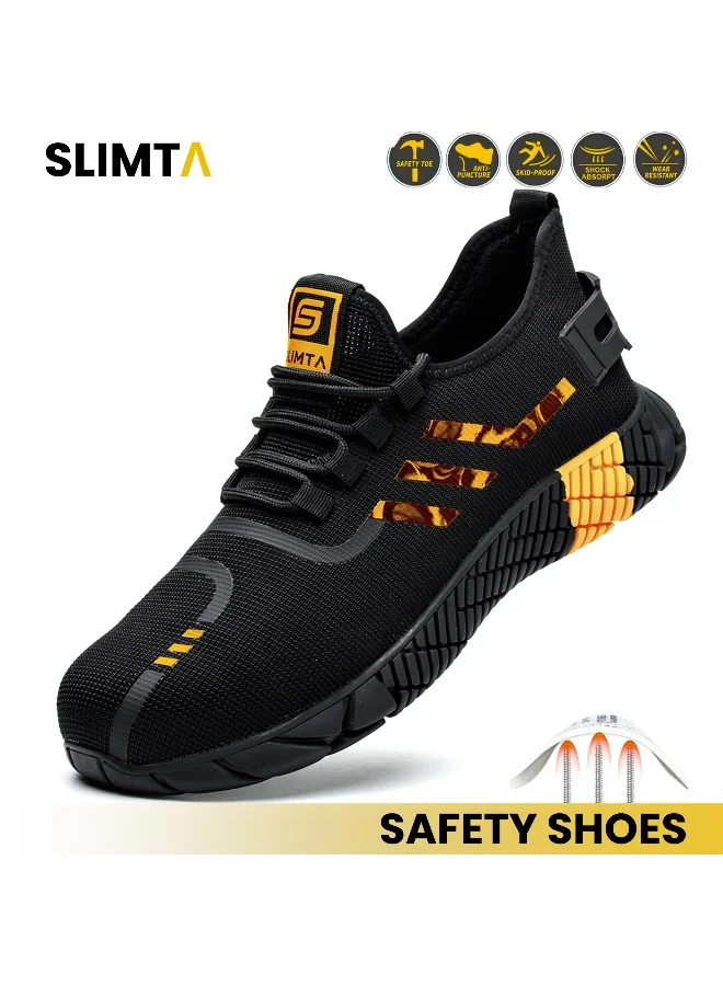 SLIMTA SLIMTA Safety Shoes for Men Women Non-Slip Steel Toe Cap Trainers with Mesh Breathable Lightweight Comfortable Puncture Proof Industrial Work Shoes