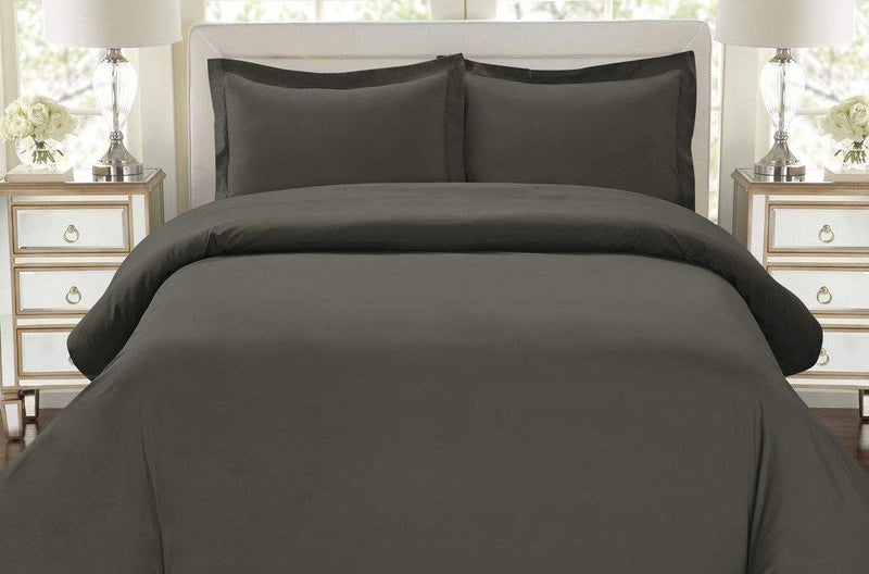 HC Collection Duvet Cover - Grey Queen Size Duvet Cover - 3 Piece Soft Breathable Microfiber Duvet Cover Set with Zipper Closure & 2 Pillow Shams - Image 5