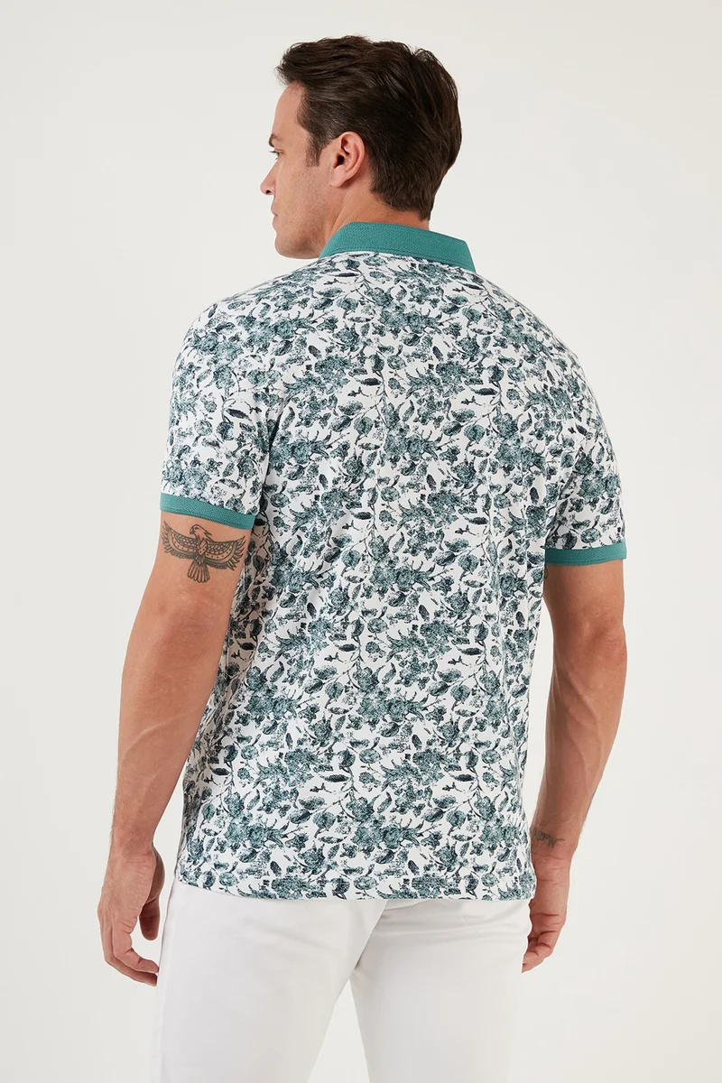Buratti Patterned Cotton Slim Fit Polo T Shirt Men's Polo T Shirt 646B3550