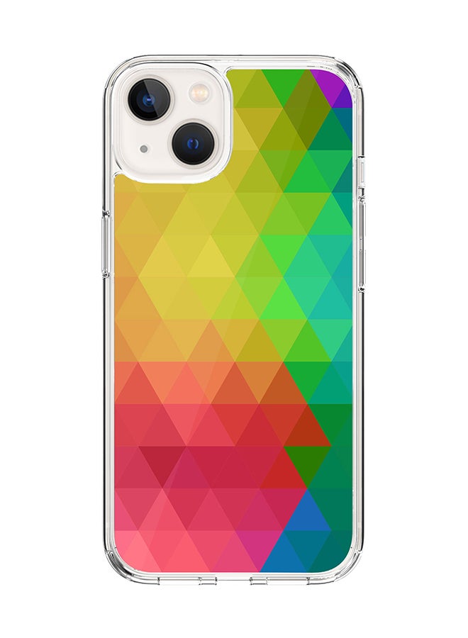 Classic Clear Case for Apple iPhone 14 Plus Case Hybrid Soft Cover Flexible Edges Anti Drop TPU PC Gel Thin Transparent Cover - Tropical Prism Full Print