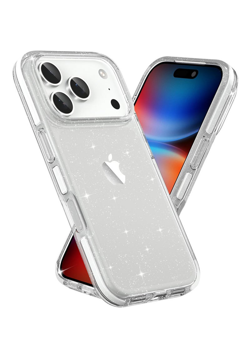 X-level for iPhone 17 Pro Max Case Clear, Anti-Yellowing, Shockproof Protective Transparent Case, Triple-Layer Heavy Duty Protection Phone Case Cover for Apple 17 Pro Max 6.9", Clear Glitter - Image 5