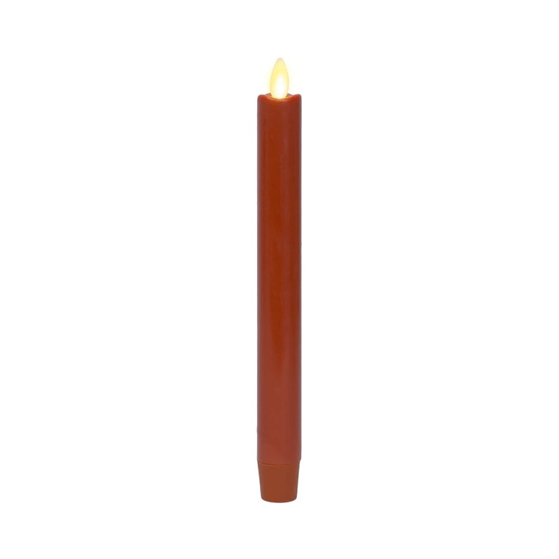 Luminara Flameless Battery Operated Taper Candle Burnt Orange Pack of 11x95 LED Flickering Flame Realistic Safe for Home Kids and Pets - Image 2
