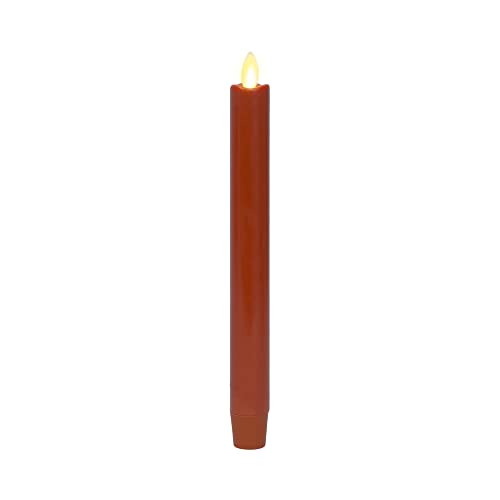 Luminara Flameless Battery Operated Taper Candle Burnt Orange Pack of 11x95 LED Flickering Flame Realistic Safe for Home Kids and Pets - Image 1