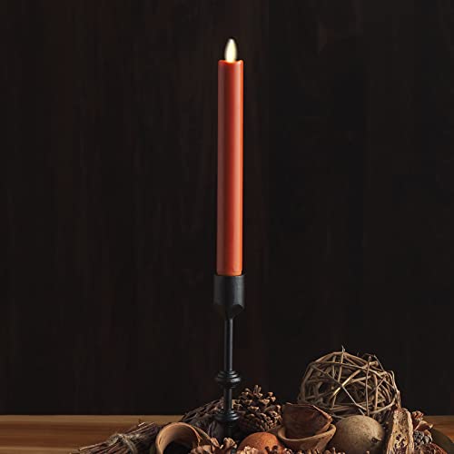 Luminara Flameless Battery Operated Taper Candle Burnt Orange Pack of 11x95 LED Flickering Flame Realistic Safe for Home Kids and Pets - Image 3