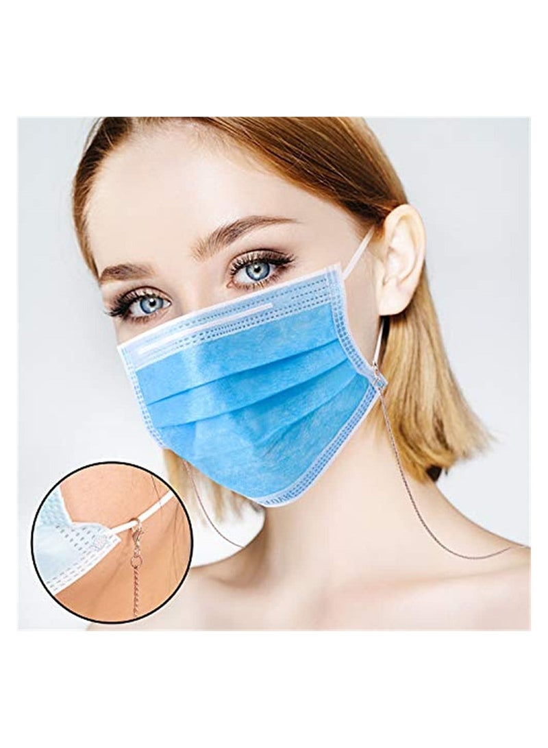 سلسلة نظارات ، حبل أقنعة الوجه للبالغين للأطفال ، رباط عنق قابل للتعديل لقناع الوجه ، سلسلة قابلة للتعديل ، مضاد للضياع ، يمكن تعليقه بشكل مريح على الرقبة ، وتخفيف ضغط الأذن (لؤلؤة ذهبية) - Image 3
