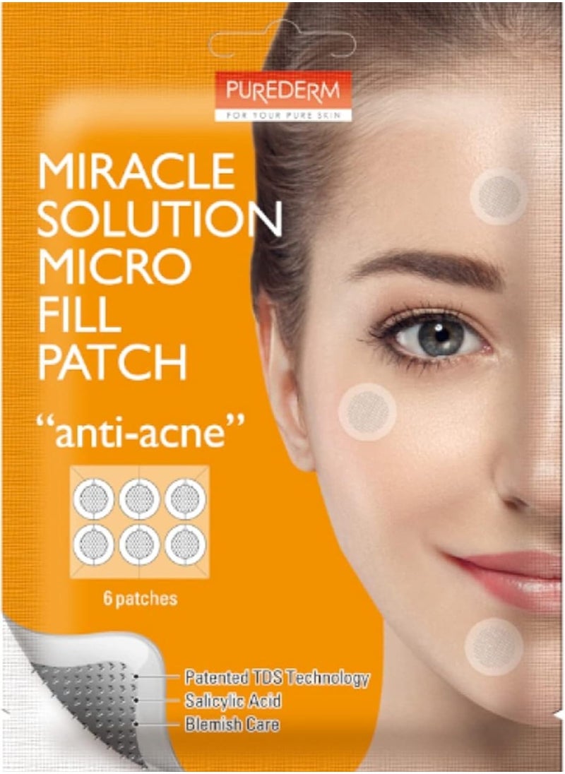 Purederm - Miracle Solution Micro Fill Patch - Anti Acne - 6 Patches - Image 1