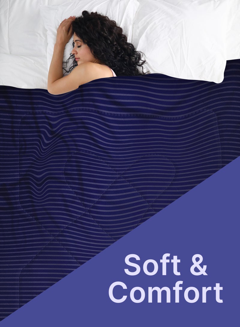 طاب مساؤك لحاف مزدوج من كوزي دريمز لجميع المواسم - 200x220 سم أزرق - Image 4