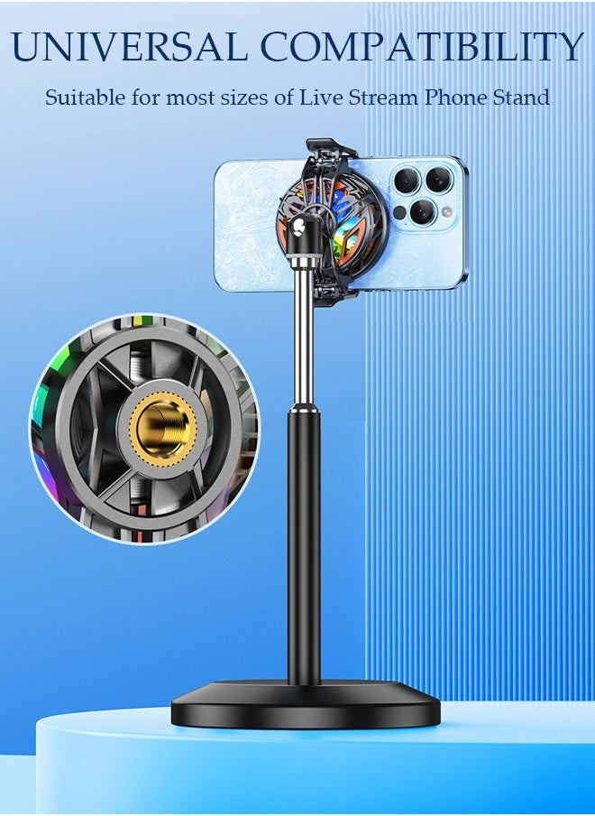 DUNISO Magnetic Semi-Conductor Cooling Chip for Live Streaming and Gaming, Fast Phone Cooling Fan with RGB Lights and Universal Clamp, Fit All Types of iPhone Android Smartphones  - Image 3