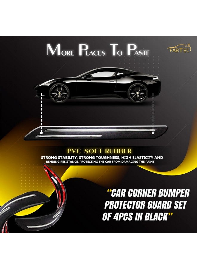 FABTEC Double Chrome Rubber Car Bumper Protector Guard for All Cars 4pcs (Chrome) - Image 2