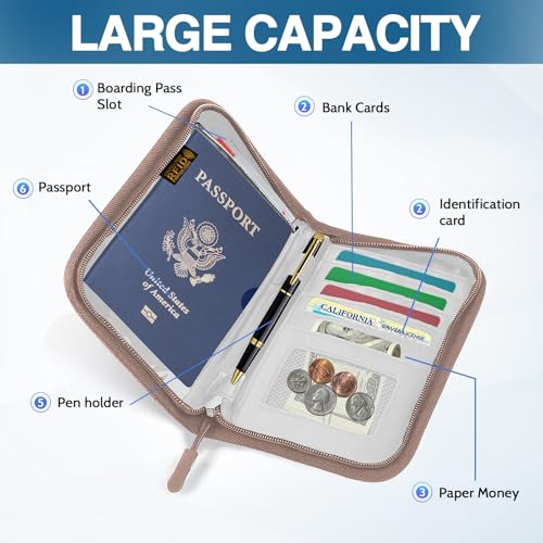 TOPBAG Passport Holder for Travel, Women Rfid Blocking Passport Wallet, Travel Essentials Premium Wallets, Waterproof Passport Holders Bag for Men Traveling, Travel Document Organizer Credit Cards Case - Image 3