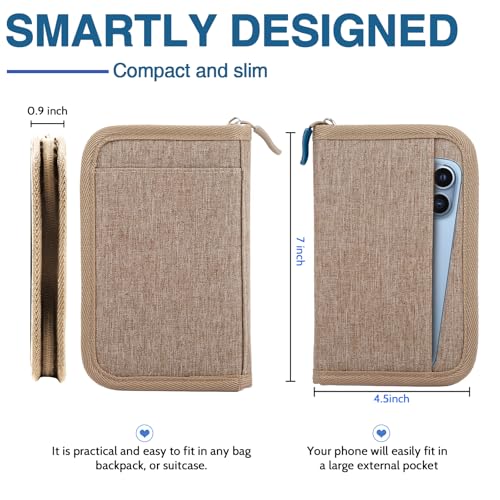 TOPBAG Passport Holder for Travel, Women Rfid Blocking Passport Wallet, Travel Essentials Premium Wallets, Waterproof Passport Holders Bag for Men Traveling, Travel Document Organizer Credit Cards Case - Image 2