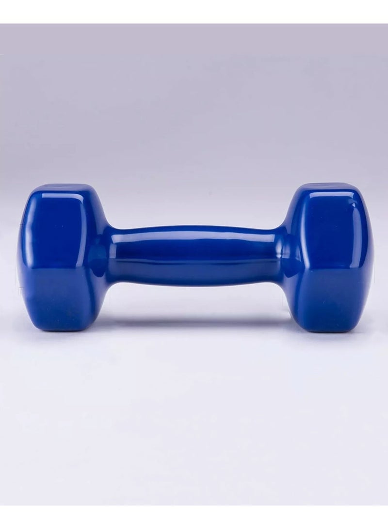 Double Dumbbells Vinyl Hexagon Hand Weights For Muscle Training 4KG, Blue - Image 2