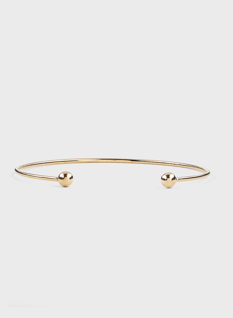 ELLA 3 Pack Leaf And Twisted Detail Bangle Set - Image 4