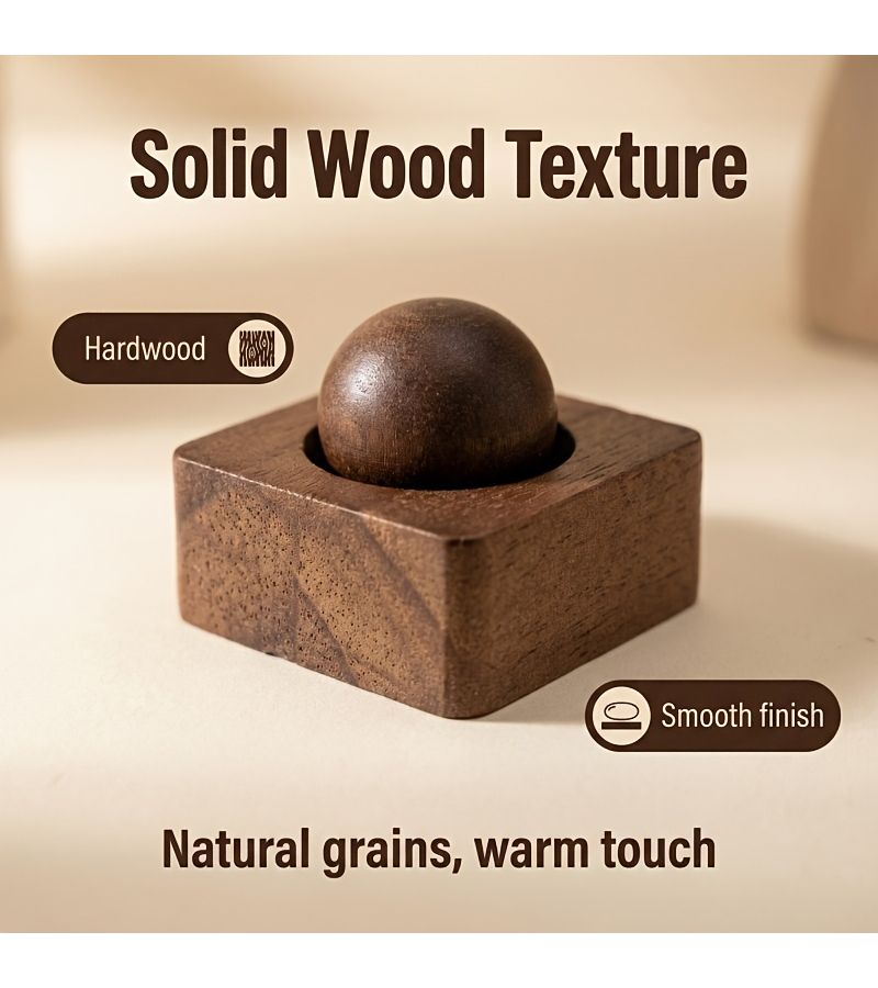 Natural Wood Car Home Fragrance Diffuser Set Walnut Aroma Wooden Ball And Square Base No Fire Solid Wood - Image 4