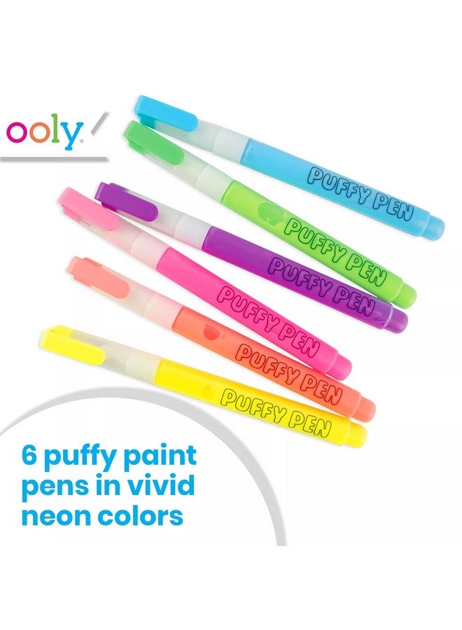 Ooly Magic Puffy Pens, Puffy Popcorn Drawing Pens Set Of 6 Neon Colors With 3D Ink, Add Heat & Watch Art Grow! Creative Markers For Kids & Toddlers, Fun Art Supplies For Drawing & Coloring  - Image 3
