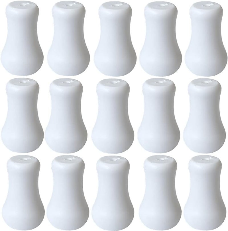 Cutelec 20pcs White Plastic Cord Tassel Window Blind Cord Knobs Drops Pull End for Roman Shades Curtain Crafts Drawstring Tassels - Image 1