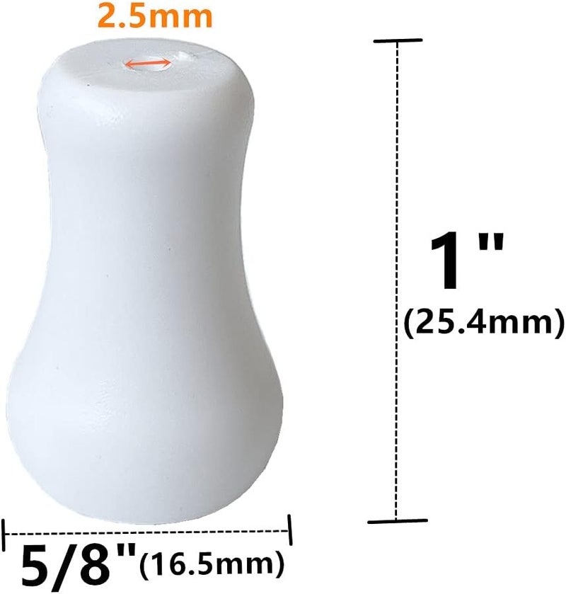 Cutelec 20pcs White Plastic Cord Tassel Window Blind Cord Knobs Drops Pull End for Roman Shades Curtain Crafts Drawstring Tassels - Image 2