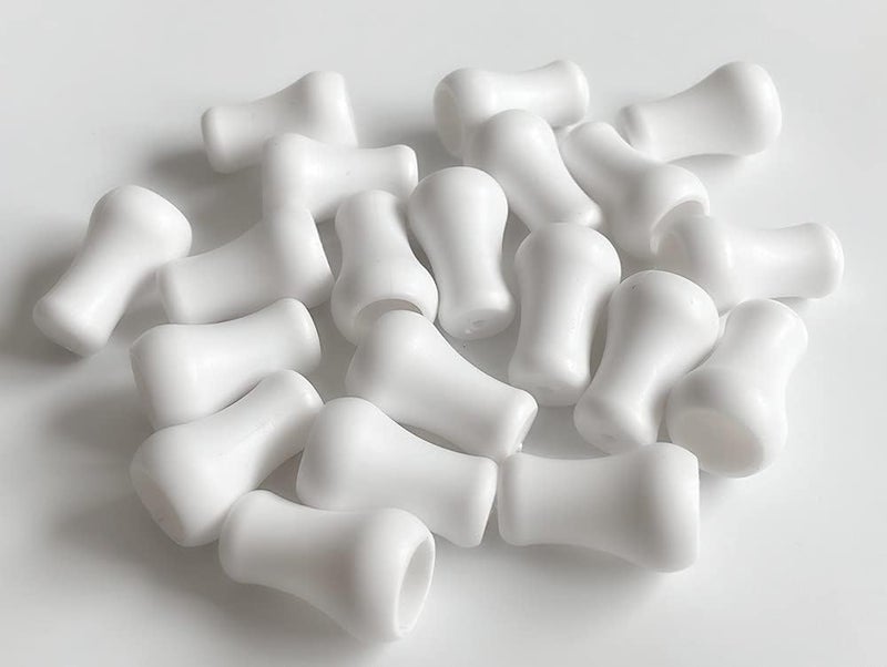 Cutelec 20pcs White Plastic Cord Tassel Window Blind Cord Knobs Drops Pull End for Roman Shades Curtain Crafts Drawstring Tassels - Image 3