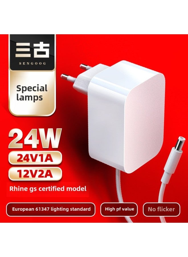24V1A Lamps 61347 Standard German Standard European Standard LED Table Lamp Nail Lamp CE/GS Certified Power Adapter-Color:12v2a Dedicated Lamps European Standard Gs Certification White-Specifications:DC Head 3.5*1.35  - Image 2