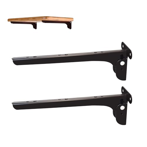 Volo Heavy Duty 9-Inch Foldable Shelf Bracket – Folding Table Bracket with Fittings for Steel Tables, (Color: Cherry) (1 Set) - Image 1