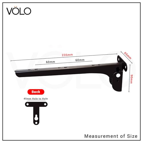 Volo Heavy Duty 9-Inch Foldable Shelf Bracket – Folding Table Bracket with Fittings for Steel Tables, (Color: Cherry) (1 Set) - Image 2