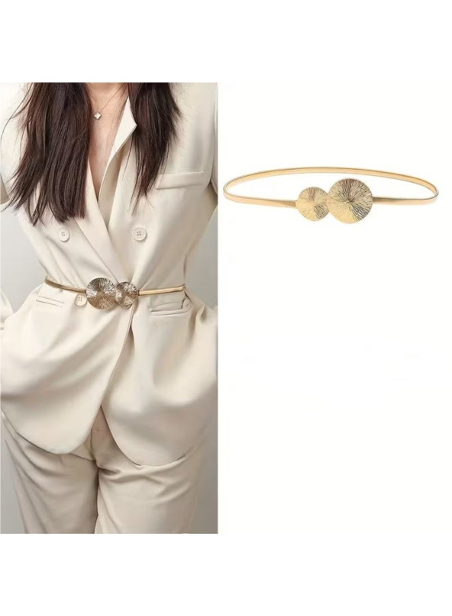 Goolsky Western Exaggerated Round Belt with Elastic Golden Decoration Skirt Paired with Dress Waist belt for Ladies - Image 5