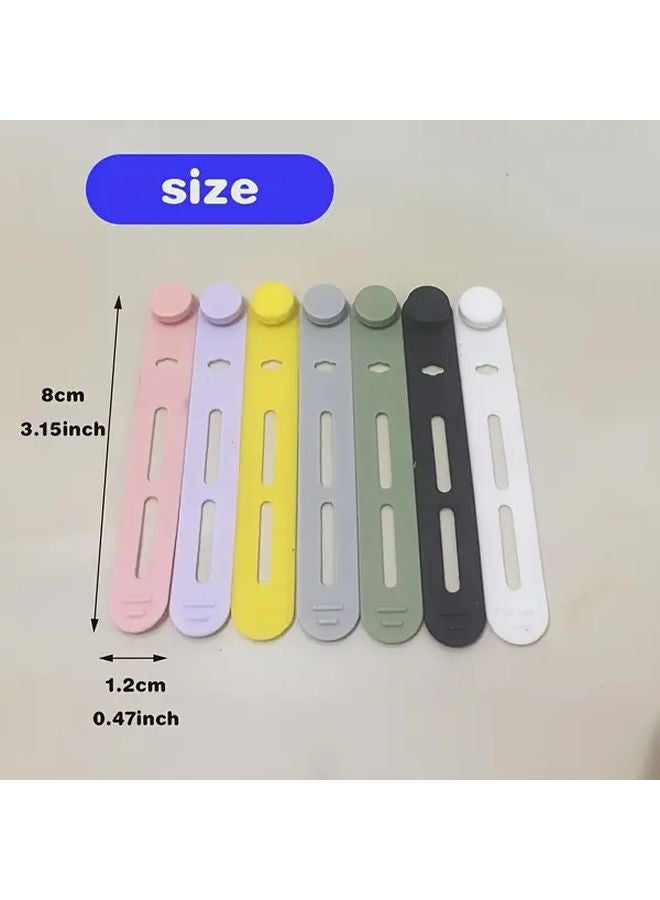 32 Reusable Soft Cable Ties 7 Mixed Colors Organizer for Data Cables Headphone Cords - Image 4