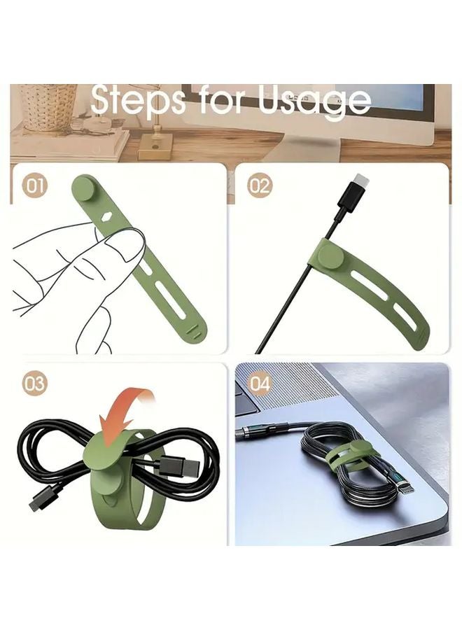 32 Reusable Soft Cable Ties 7 Mixed Colors Organizer for Data Cables Headphone Cords - Image 5