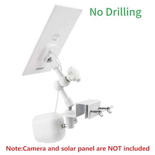 ALERTCAM 2-in-1 Weatherproof Gutter Mount for Arlo Solar Panel and Arlo Pro/Arlo Pro 2/Arlo Pro 3/Arlo Pro 4/Arlo Ulra Security Camera, Perfect Angle to Get Adequate Sunlight - White - Image 3