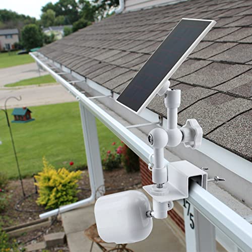 ALERTCAM 2-in-1 Weatherproof Gutter Mount for Arlo Solar Panel and Arlo Pro/Arlo Pro 2/Arlo Pro 3/Arlo Pro 4/Arlo Ulra Security Camera, Perfect Angle to Get Adequate Sunlight - White - Image 5