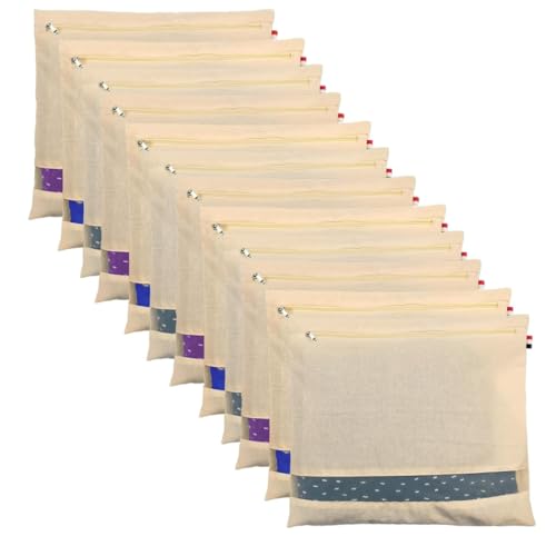 PRIMESAGE® Saree Covers for Storage Saree Organiser for Wardrobe Saree Cover Saree Covers Cotton Saree Covers for Storage Saree Bags Saree Bags for Storage Saree Cover | 16x14inches (Pack of 12) - Image 1